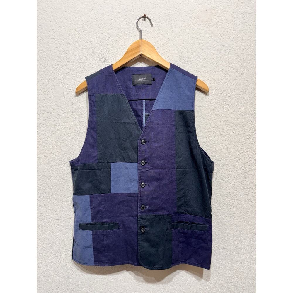 Initial Unusual Experience Linen Patchwork Vest S… - image 2